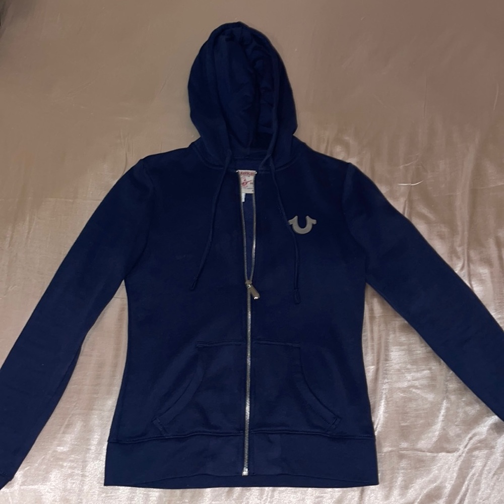 Navy True Religion Zip-Up Jacket